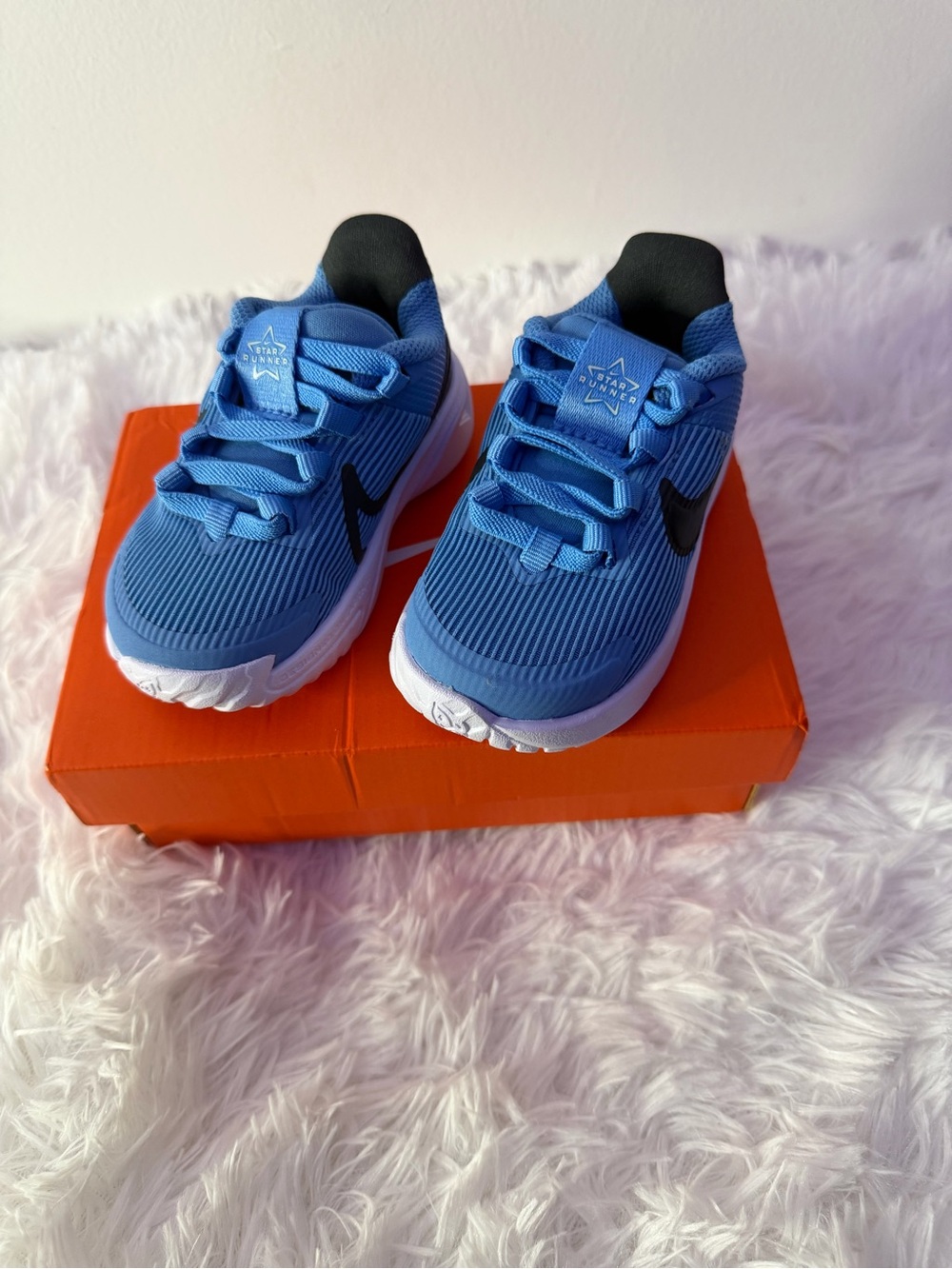 Nike Kids Royal Blue Sneakers with Black Swoosh
